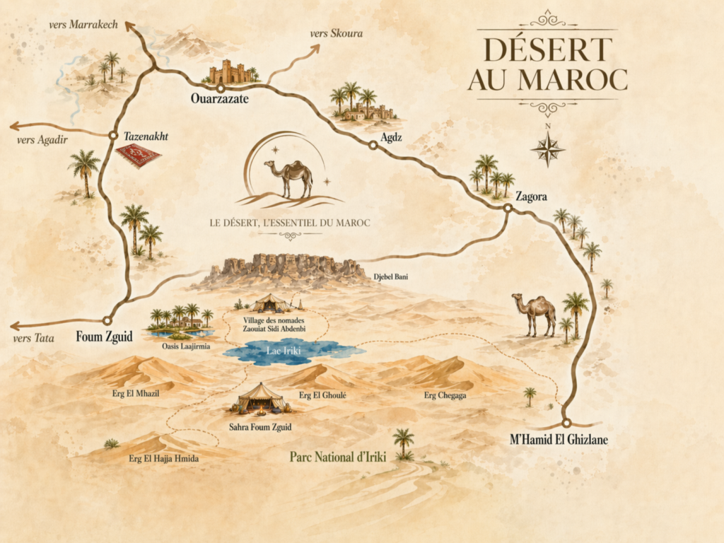 desert au maroc carte